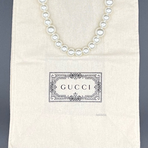 🆕 Gucci Canvas Shopping Tote Bag w/Accent Handle & Ribbon, New Handbag Purse - Picture 4 of 13